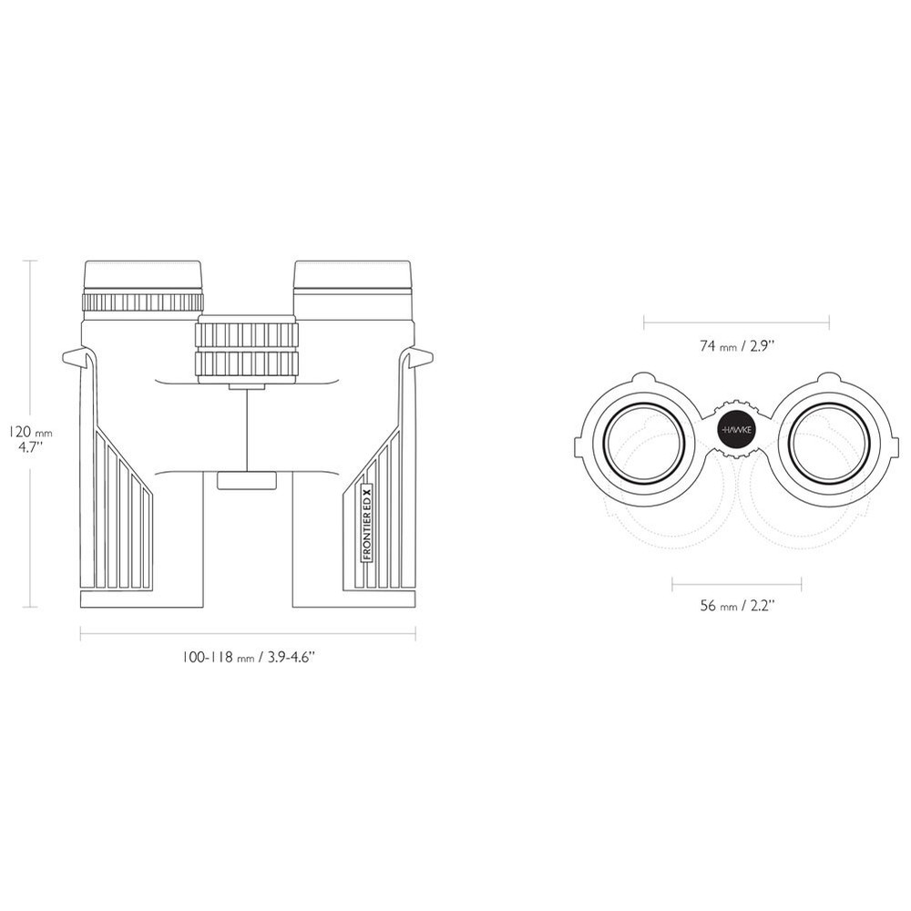 HAWKE Frontier ED X 10x32 Grey Binoculars (38408)