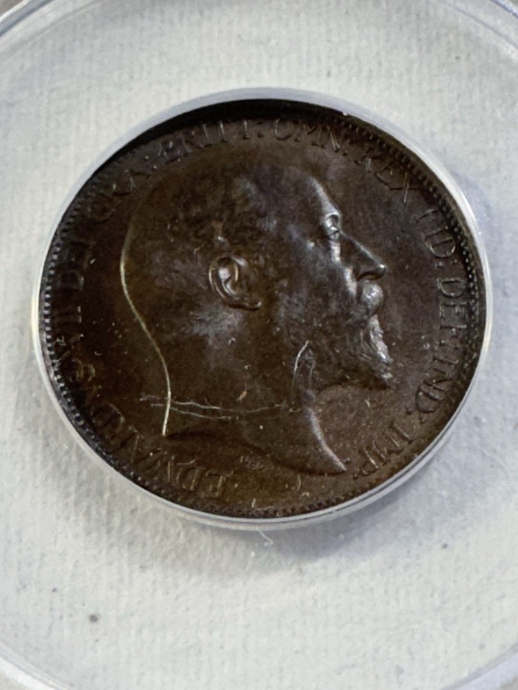 1902 Great Britain Half Penny Graded MS 63 BN by ANACS