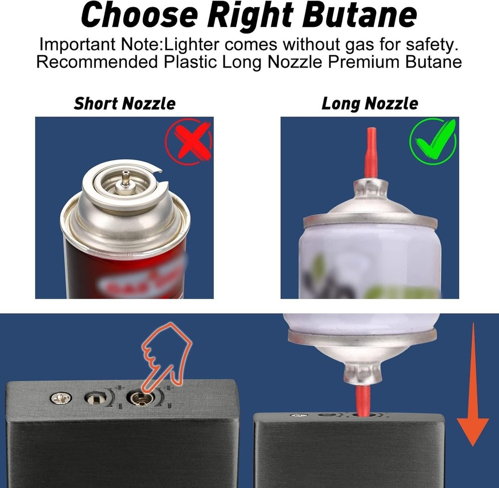 Dual Flame Lighter - Switchable Torch & Soft Flame, Refillable Butane, Cool Pipe