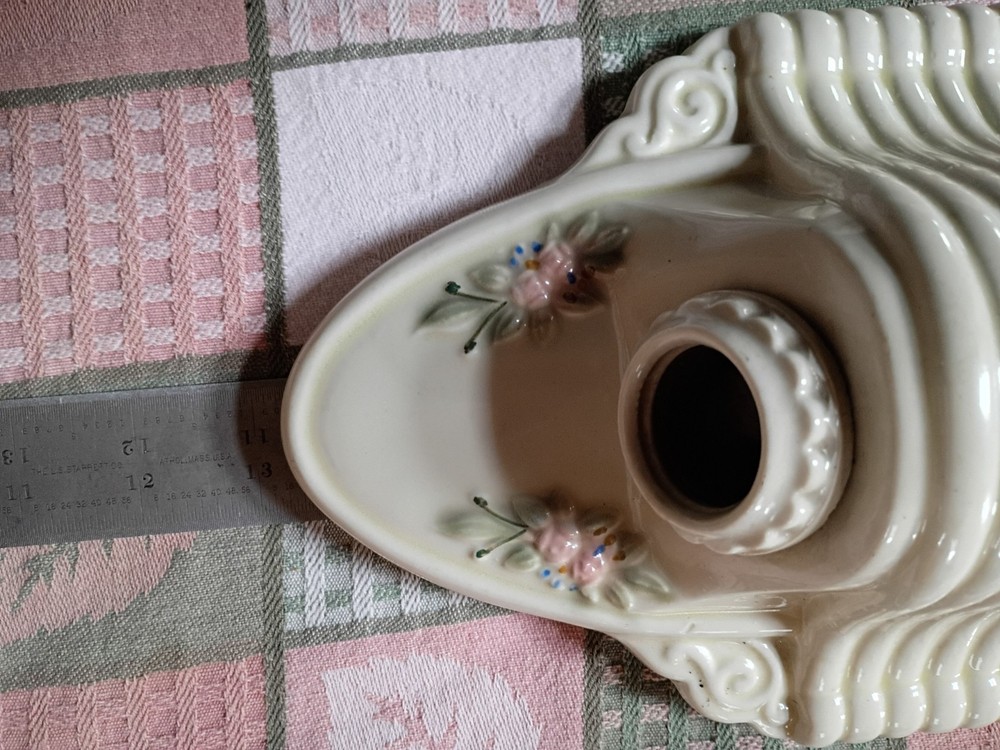 Antique Ceramic Double Bulb Wall Light Fixture NICE!