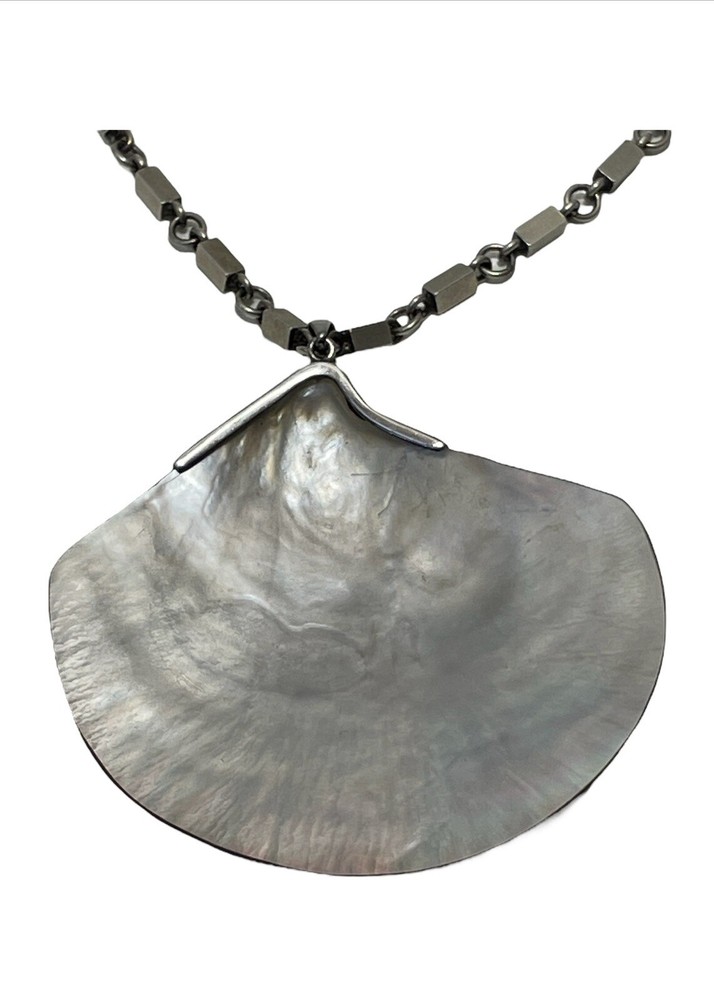 Wiwen Nilsson Sterling Silver Abalone Shell Necklace