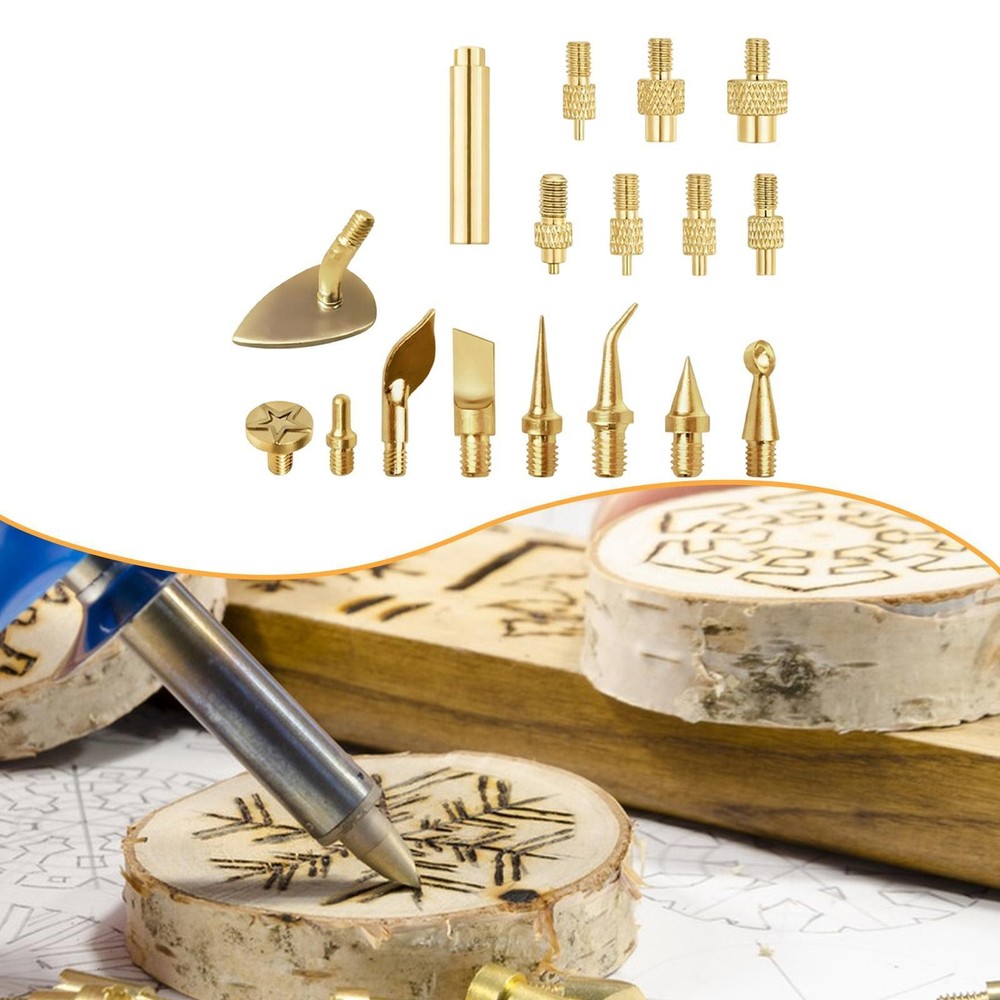 17 Pieces 3D Printer Smoothing Tool Kit Versatile Brass Soldering Iron Tips
