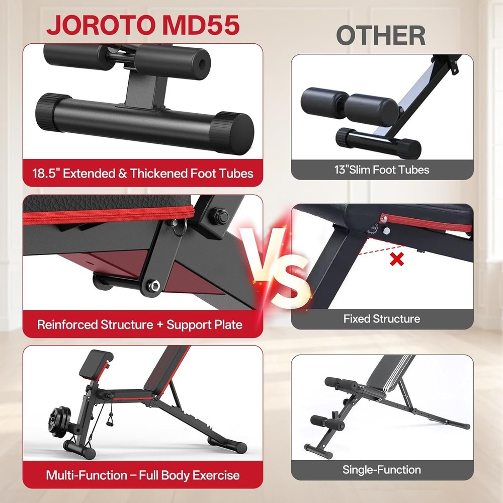 Versatile Foldable Weight Bench with Leg & Preacher Curl Extensions - 1000 LBS