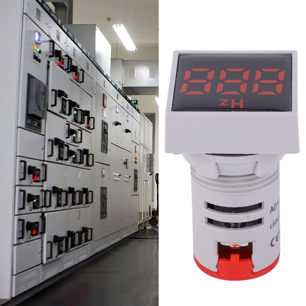 Square Digital Display LED Indication Light AC100~380V 20~75Hz Frequency Red