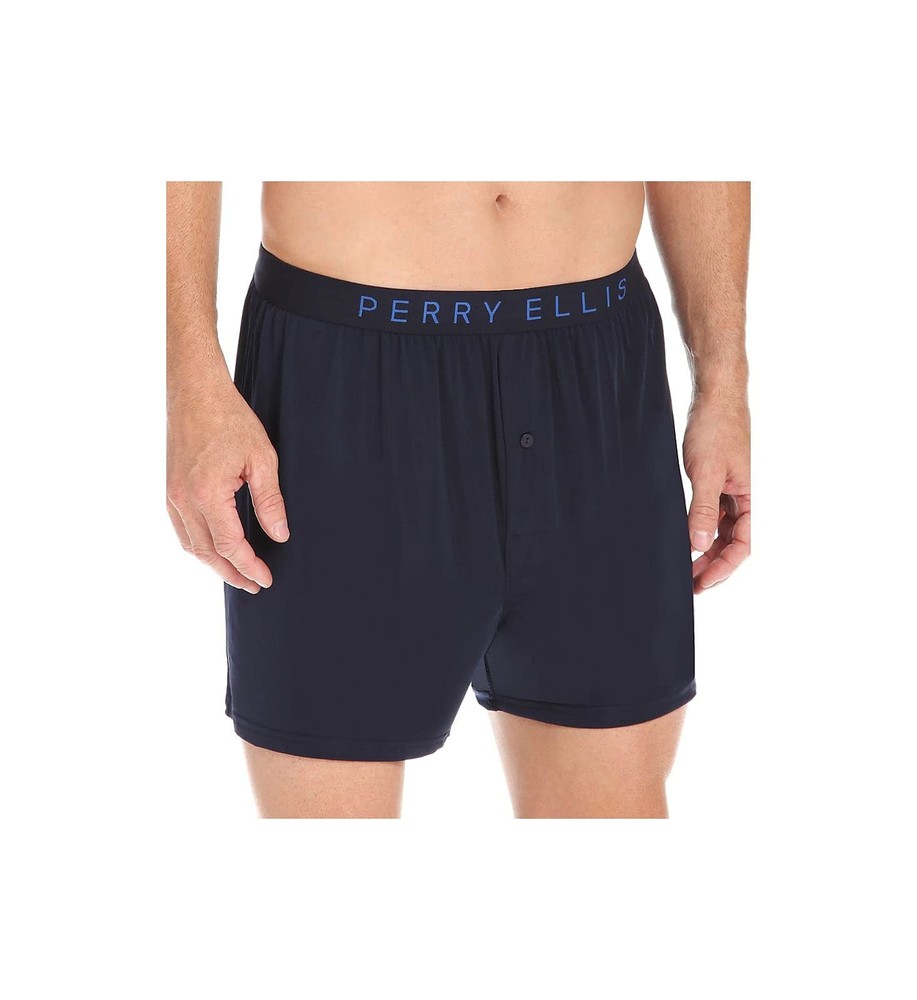 Perry Ellis Men’s Tailored Soft Luxe Solid Boxer Briefs Underwear - Lightwei...