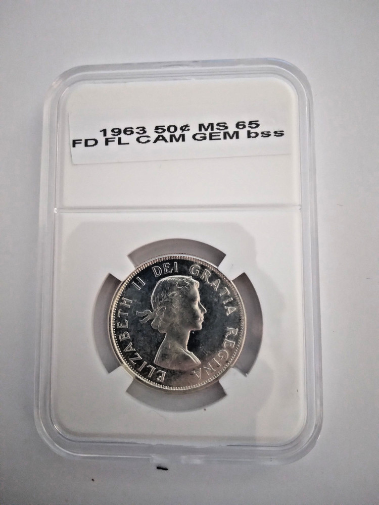 1963 canada 50 cents uncirculated cameo gem