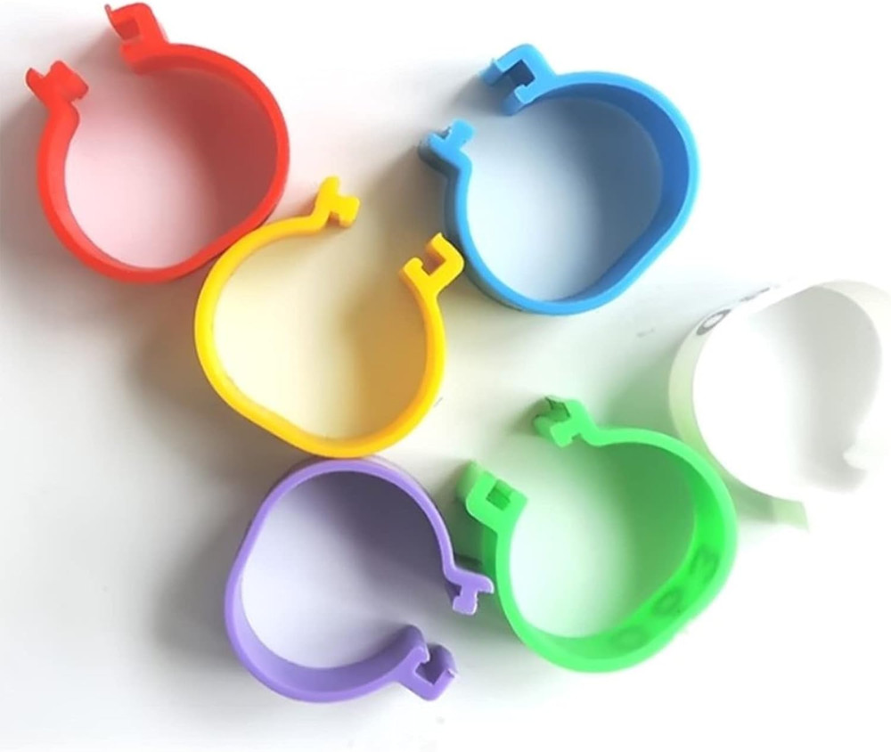 60-Piece Multicolor Chicken Leg Bands for Poultry Identification