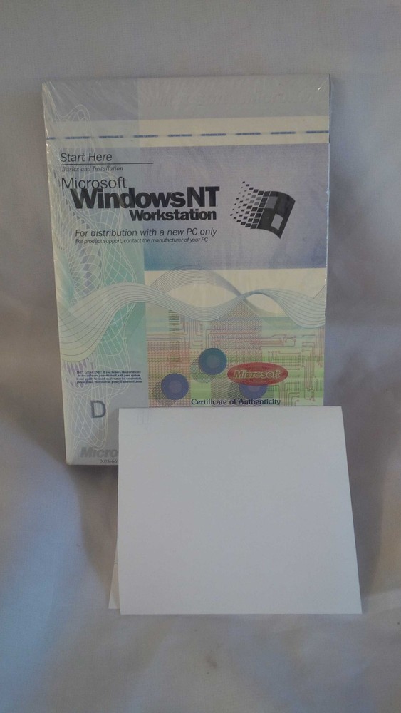 NEW Microsoft Windows NT Workstation 4.0 1-2 Processor Edition w/ COA  - SEALED!