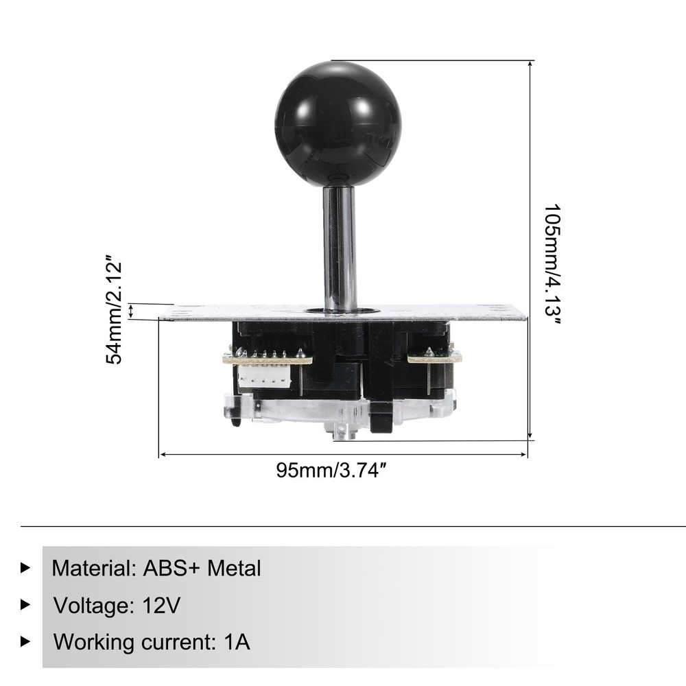 DIY PC Joystick Kit ABS 5 Pin for PC Classic Arcade Black