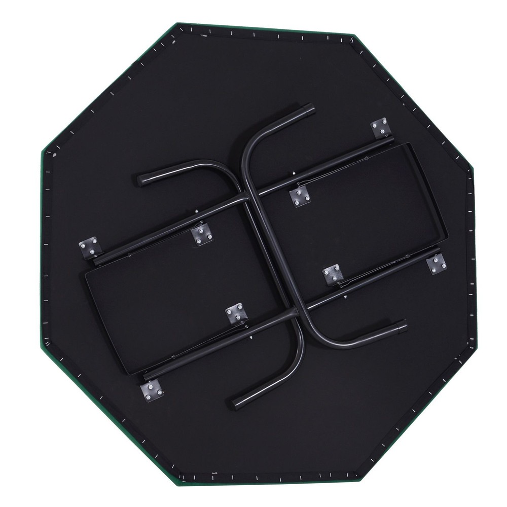 Compact 48" Foldable 8-Player Poker Table with Integrated Cup Holders Smooth