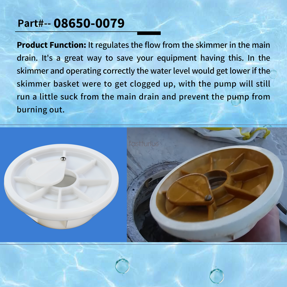 08650-0079 Fits Pentair Sta-Rite U-3 Equalizer Skimmer Float Valve Assembly