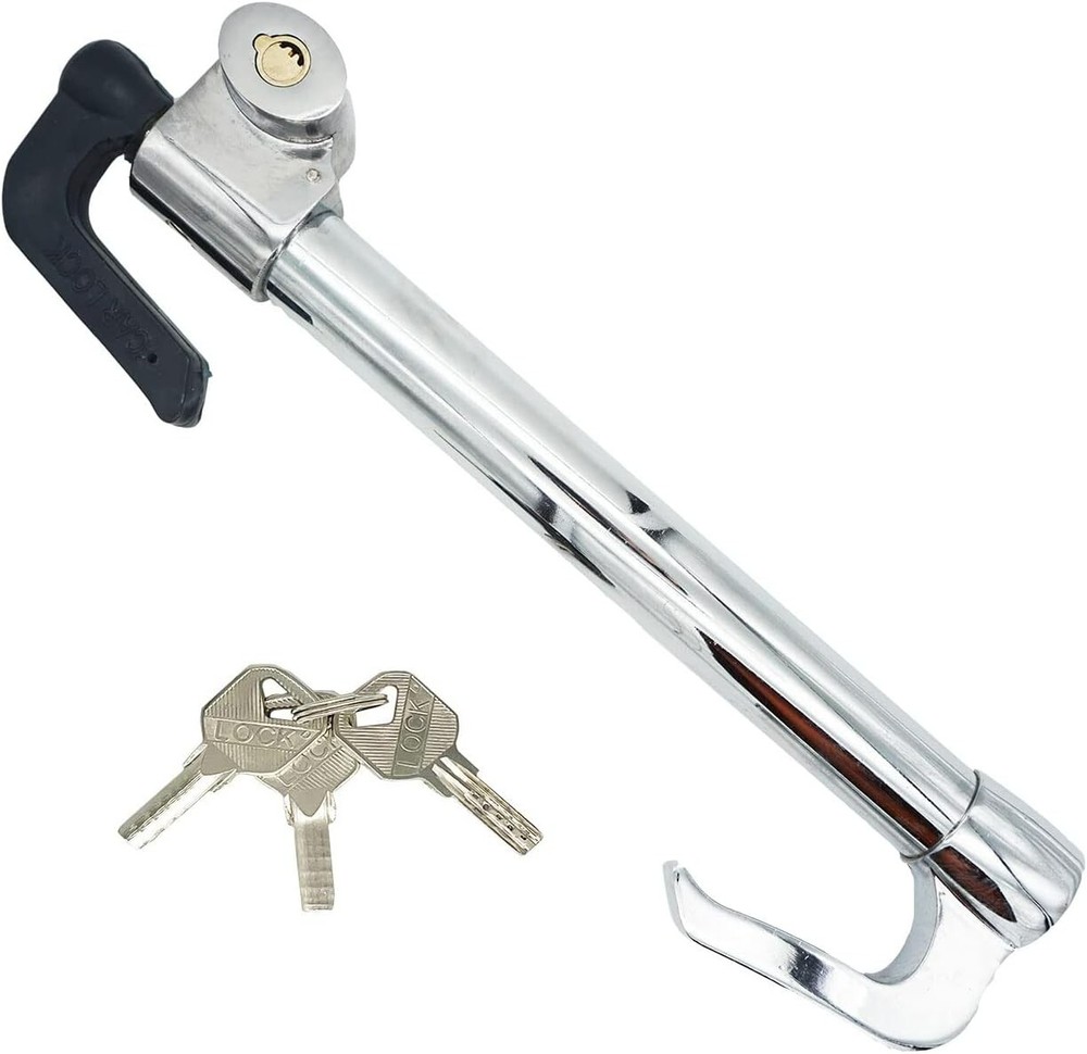 Steering Wheel Brake Lock Universal Anti Theft Security Retractable Double Hook