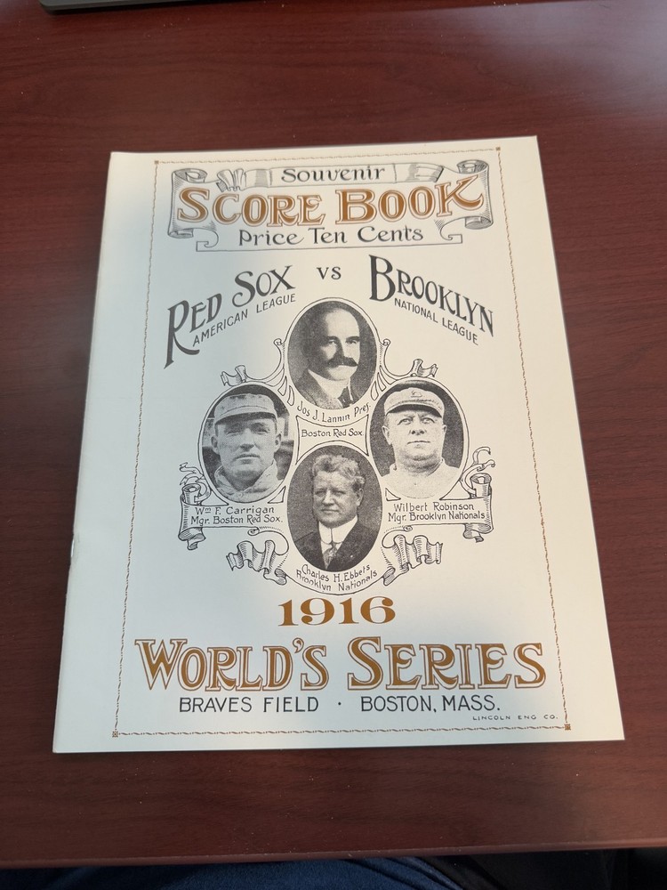 1916 World Series Official Score Card Program Reprint #'d/1000