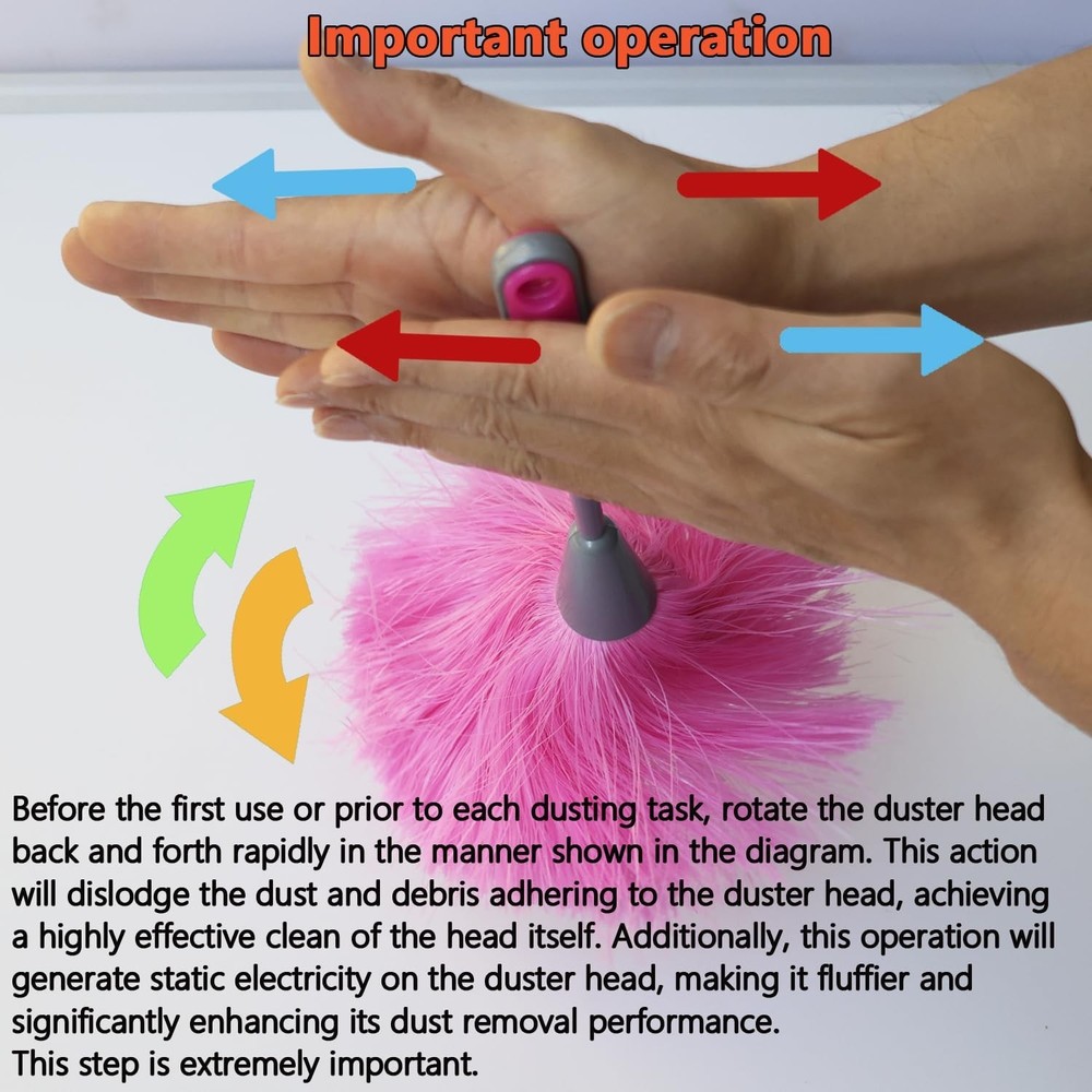 4 Pack 10 inch Microfiber Duster, Feather Duster, Grips Microfiber Delicate D...