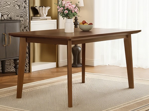 Rustic Farmhouse Dining Table - Solid Wood Frame, Minimalist Modern Dining Tab