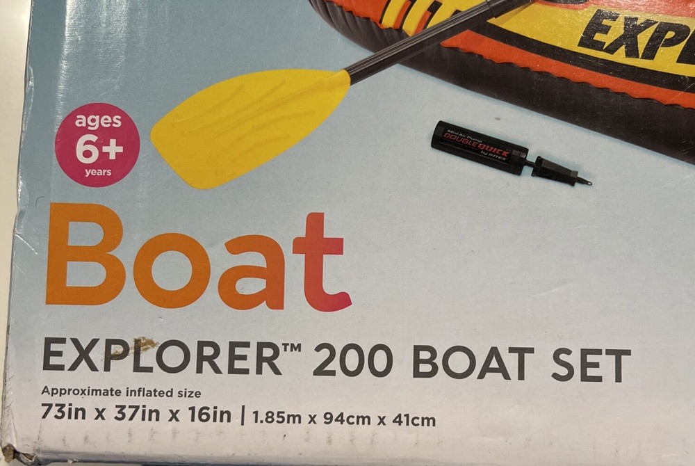 Intex Explorer 200 Inflatable 2 Person Inflatable Boat Set w/Oars & Pump