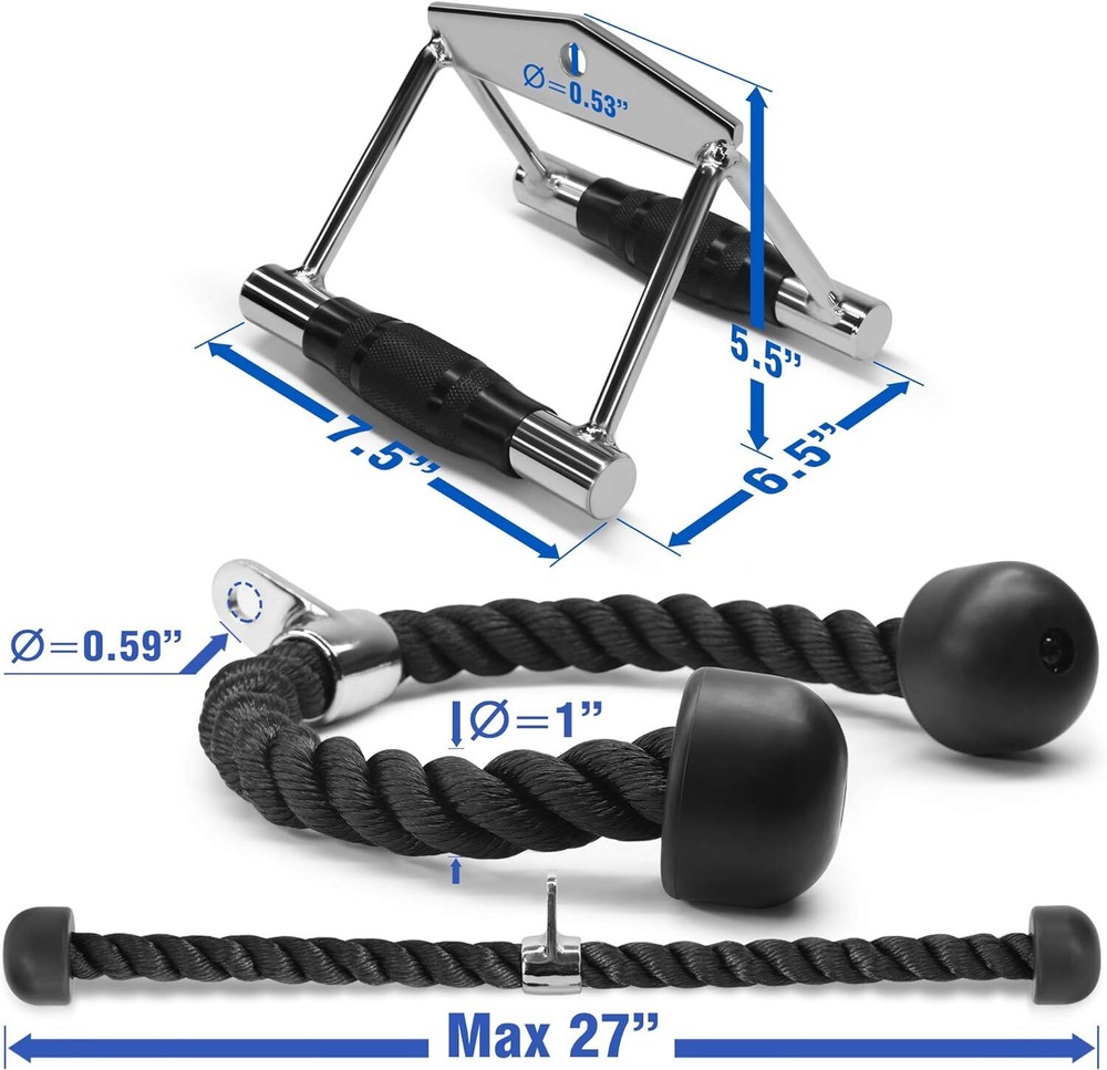 Tricep Press down Cable Machine Attachment Set,LAT Pulldown Attachment,Accessori