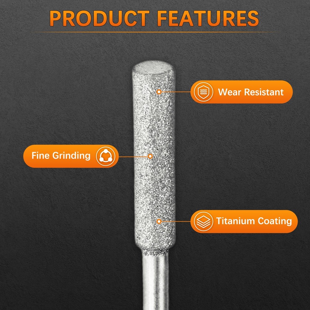 Chainsaw Sharpener with Box [12pcs] - Chainsaw Sharpening - [Silver- 3/16 Inch]