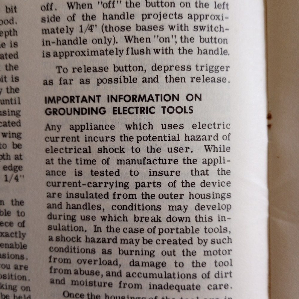 Vintage Porter Cable Routers Operating Instructions Booklet