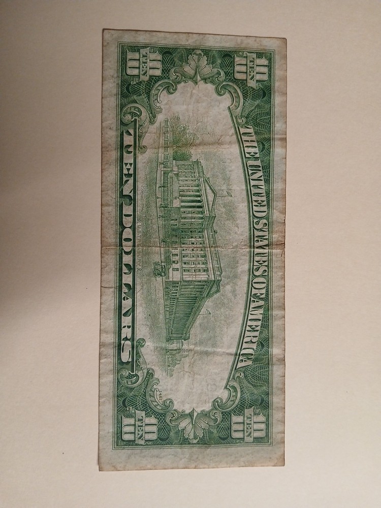 1950 A $10.00 BILL OFFSET ERROR