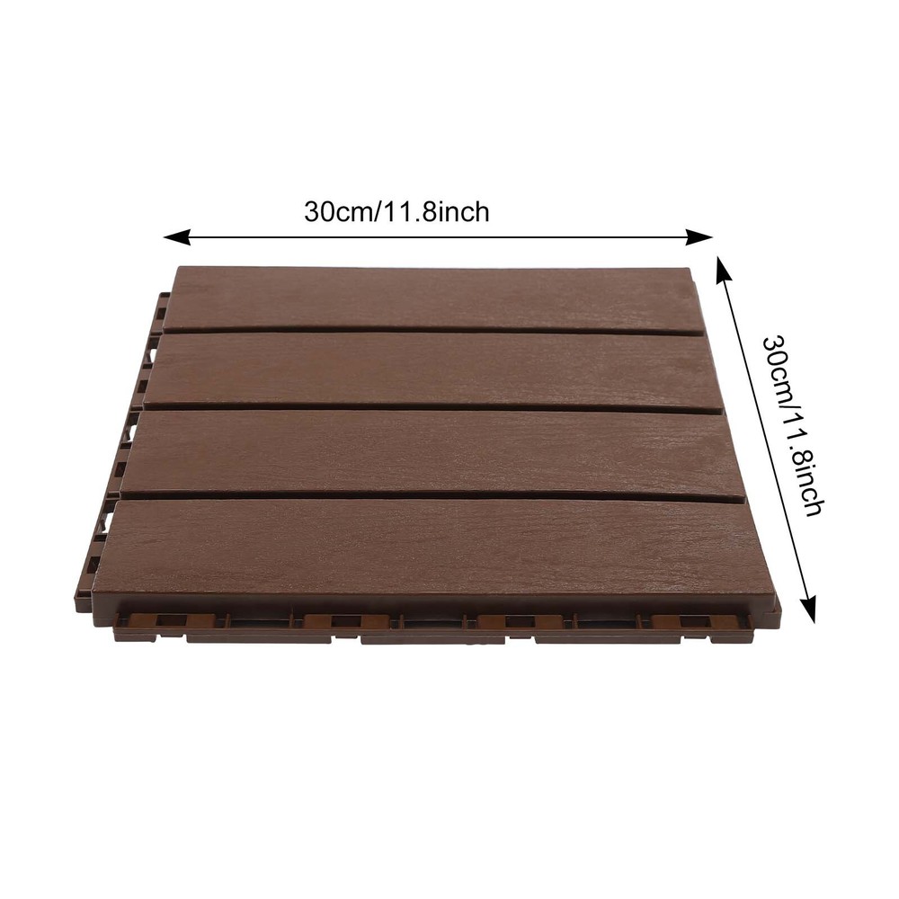 12x12" Plastic Interlocking Composite Decking Floor Deck Tiles Bacony Pavers