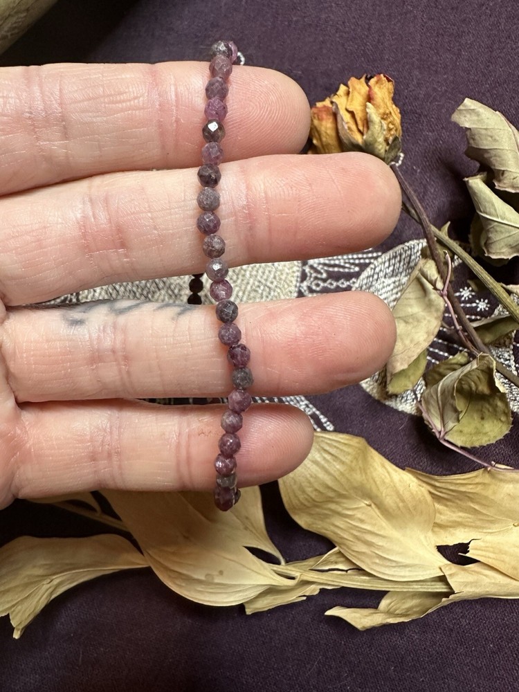 Faceted Ruby Bracelet, Small Bead Size, All Natural, Metaphysical