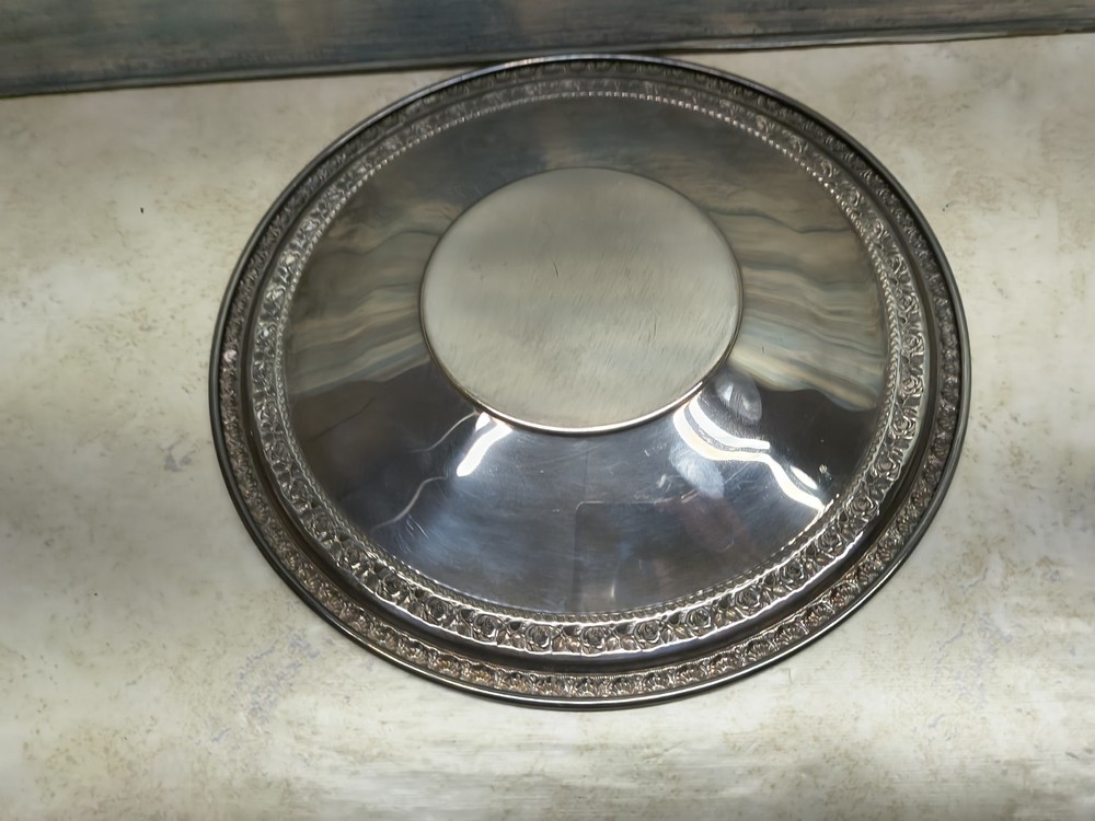 Vintage Silver Plate Rose Floral Trim