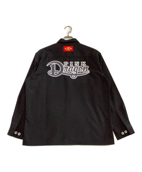 PINK DRAGON button-down shirt black