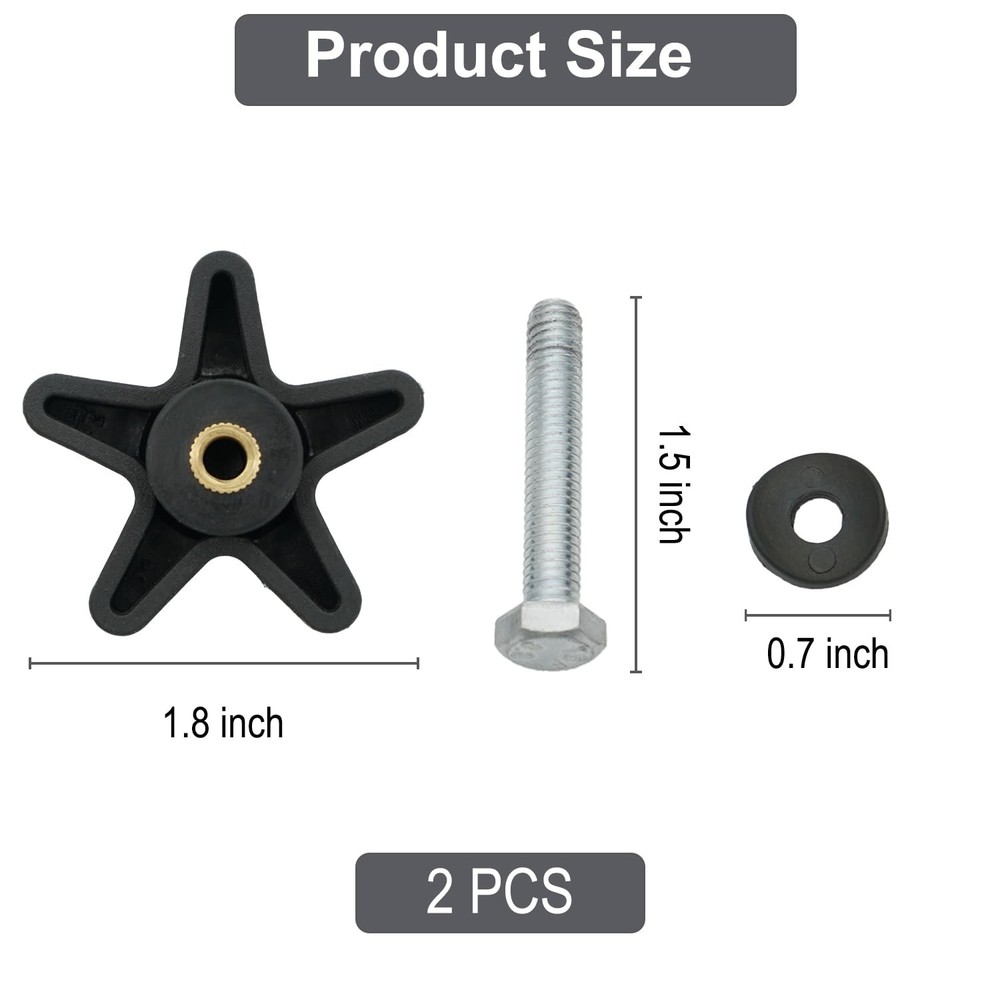 Henmnii Rollator Walker Replacement Knobs 2 Sets – Universal Adjustable Black