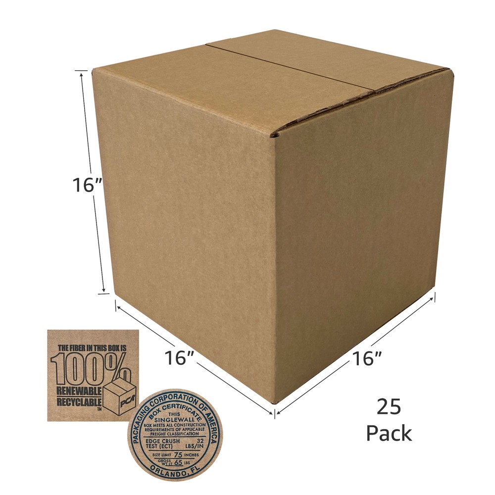 UOFFICE Corrugated Boxes 16" x 16" x 16" Cube Boxes For Shipping