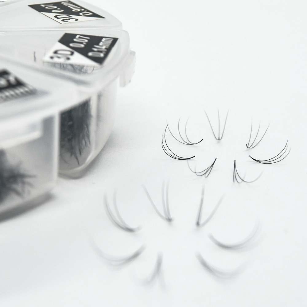 Mixed 3D Lashes. 1000 Premade Volume Fans. Eyelash Extensions, Handmade!