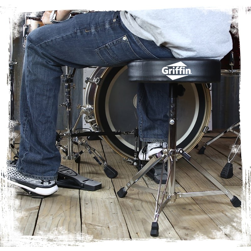 Snare Stand & Drum Throne Set | Percussion Chrome Hardware Holder Kit Bundle