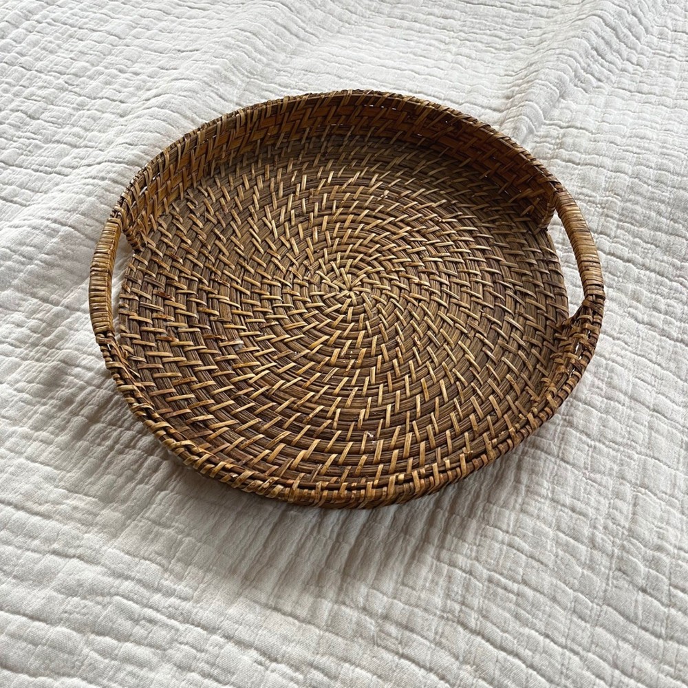 Natural Rattan Round Tray
