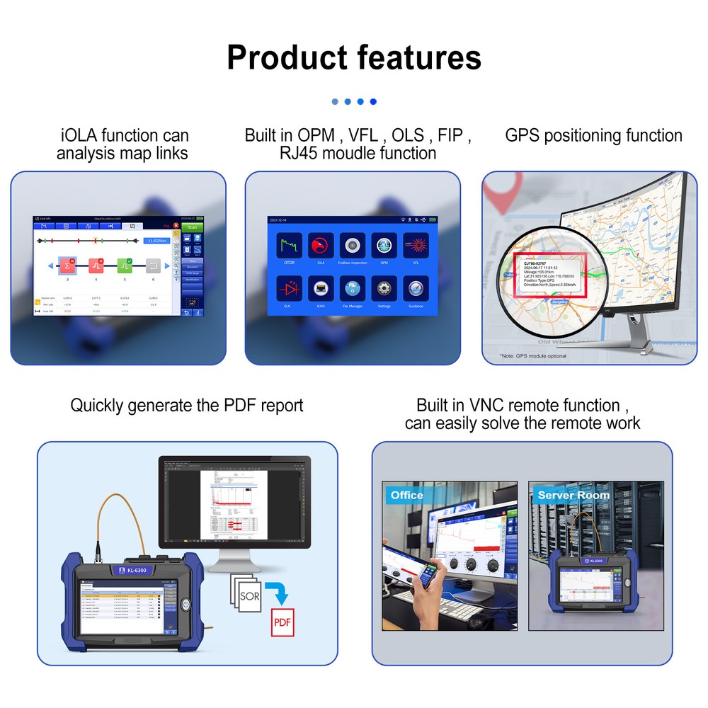 JILONG KL-6300 Fiber Master OTDR W/Multi-Functions Support Bidirectional Testing