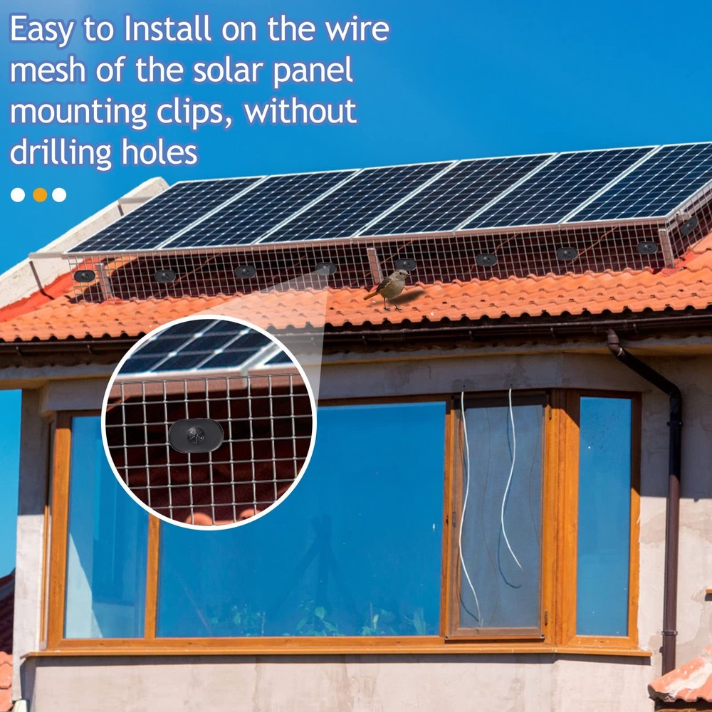 Solar Panel Bird Guard Fastener Clips Kit for One Size, silver