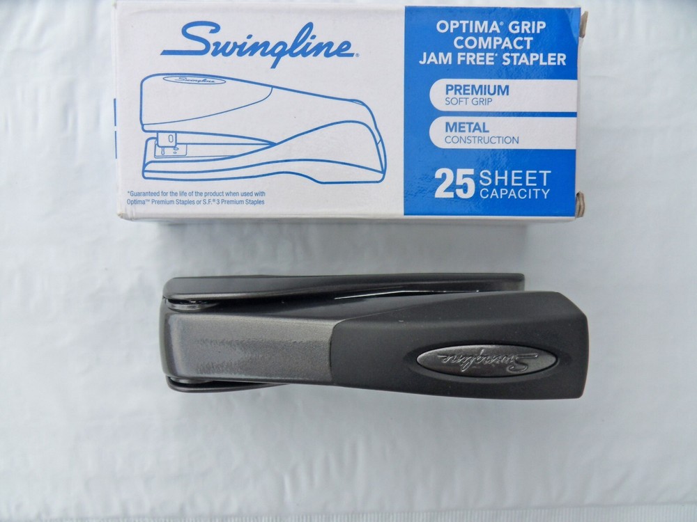 New Swingline 87815 Optima Grip Compact Stapler, 25 Sheet Capacity, Graphite