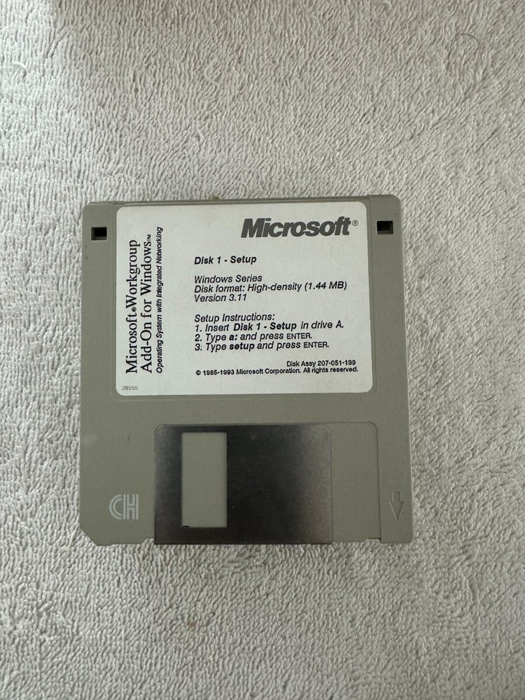 Microsoft Workgroup Add-On for Windows - 8 Floppy Disk Set!!!
