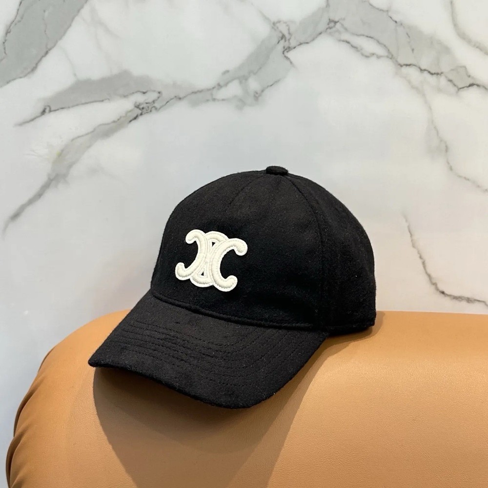 Celine Triomphe Baseball Cap in Cotton Black Size M