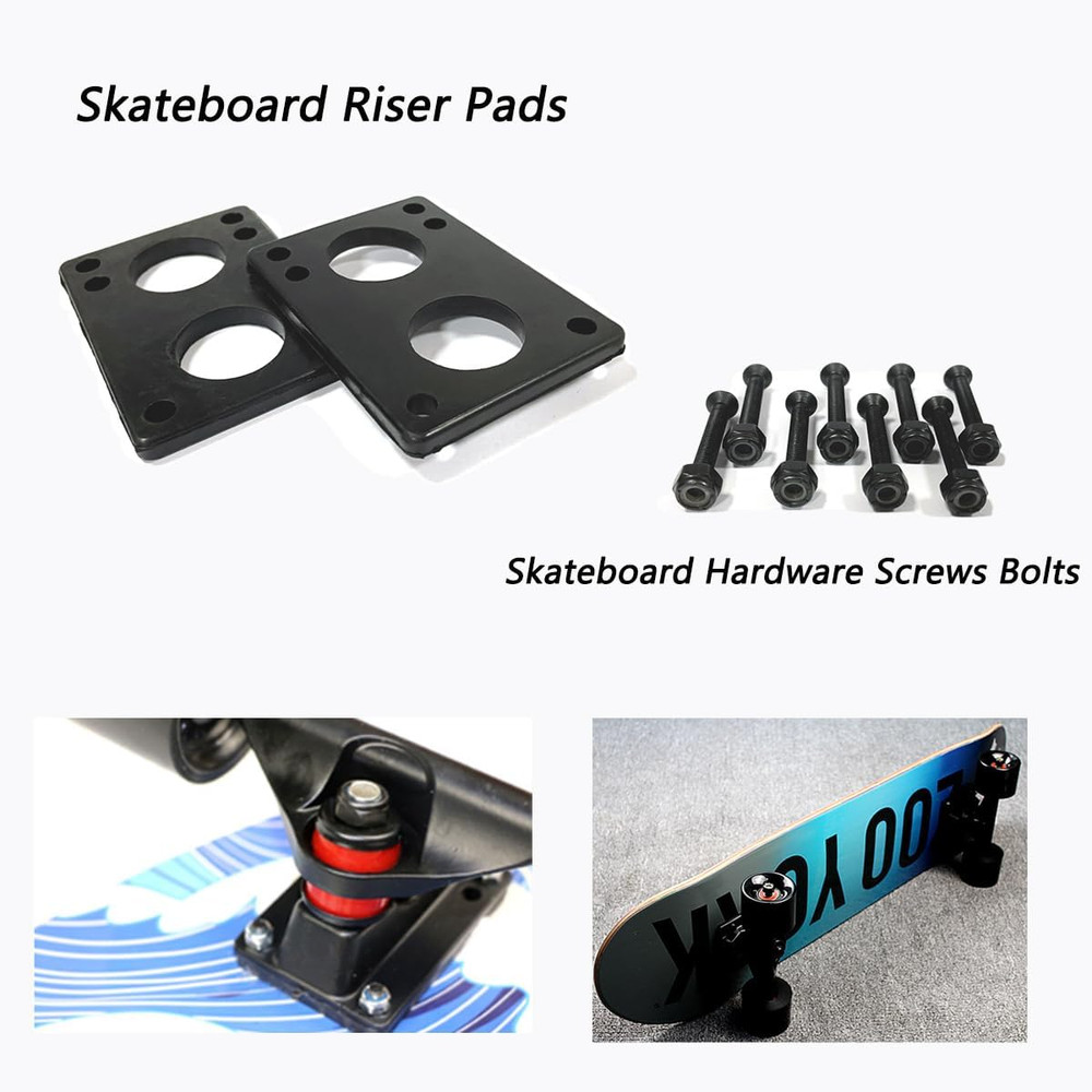 70mm Longboard Wheels 80A with ABEC-9 Bearings Riser Pads Hardware Kit