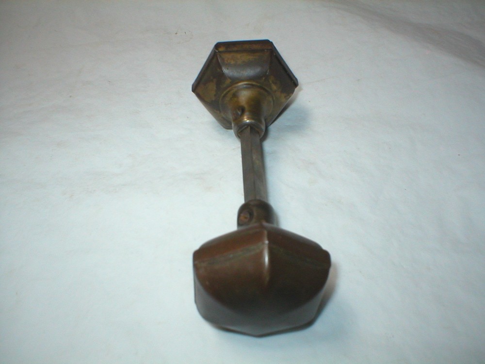 Antique Hexagon Doorknob Pair