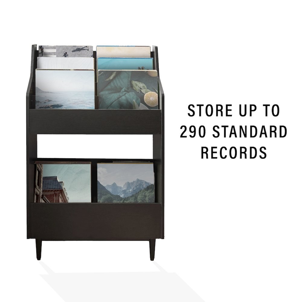 2-Piece Record Player Stand And Vinyl Storage Set