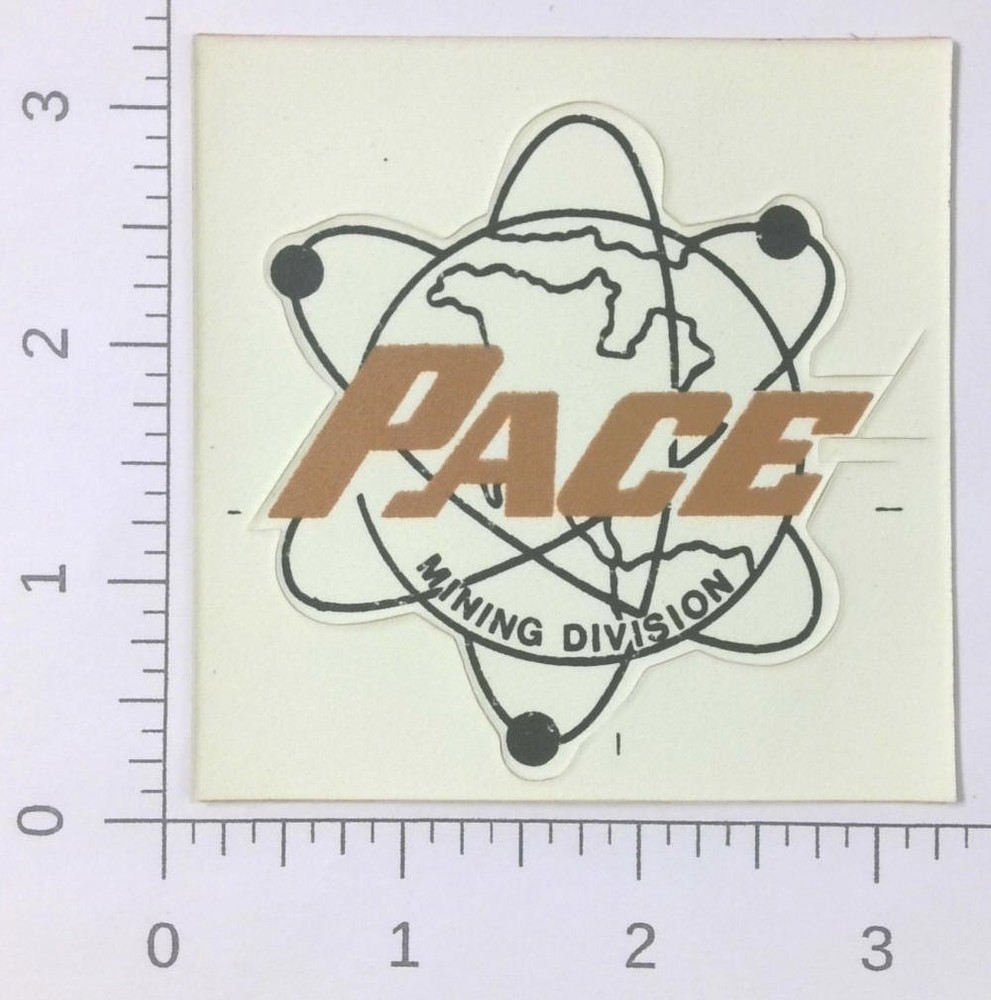 Vintage Pace Mining Division Roof Control Systems Coal Mining Sticker Decal