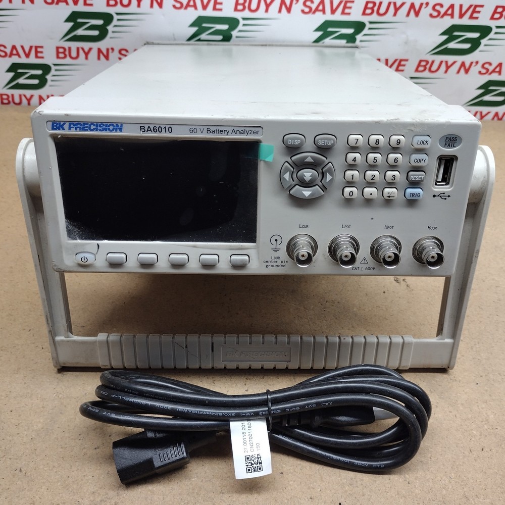 BK Precision BA6010 60V Battery Analyzer w/Power Cord - Powers On - USED