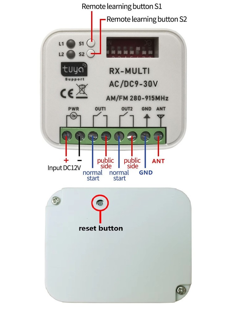 WIFI RECEIVER UNIVERSAL RADIO CONTROL UNIT Automatic Gate APP Alexa Google