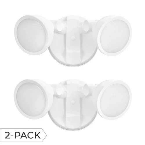 2 Pack Globe Electric 2-Head Integrated LED Security Flood Light 1200Lm 100W