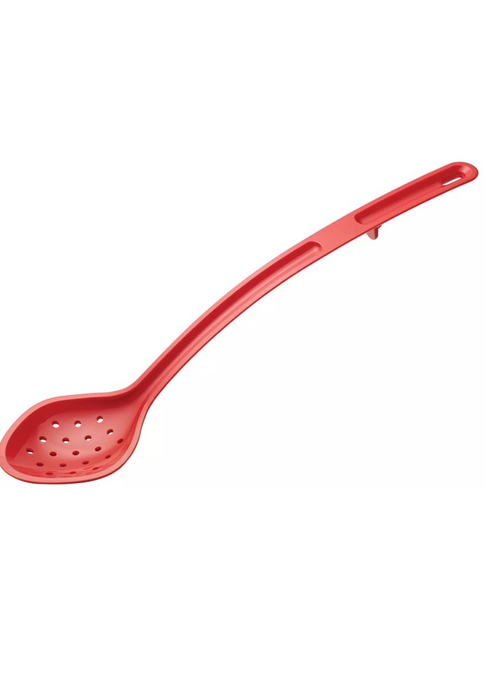 12pcs  15" Perforated Serving Spoon, Red, PC, Curve