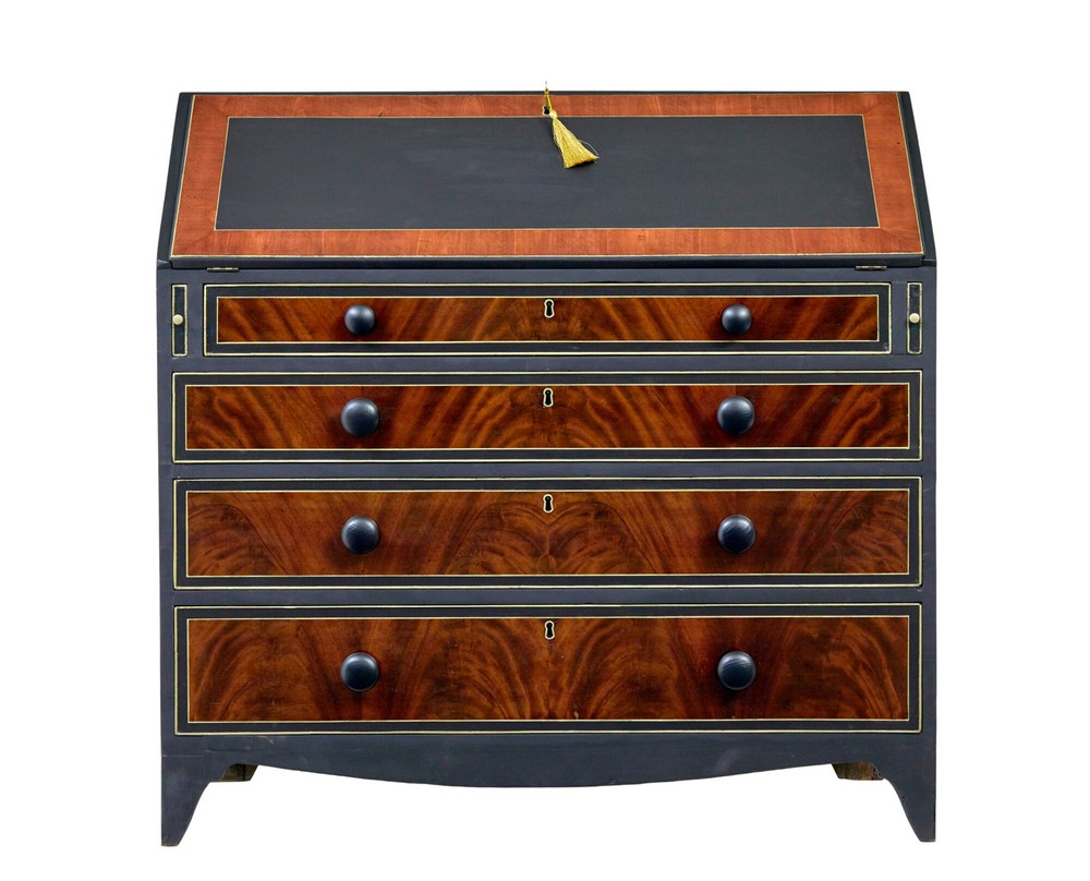 19TH CENTURY VICTORIAN PAINTED BUREAU