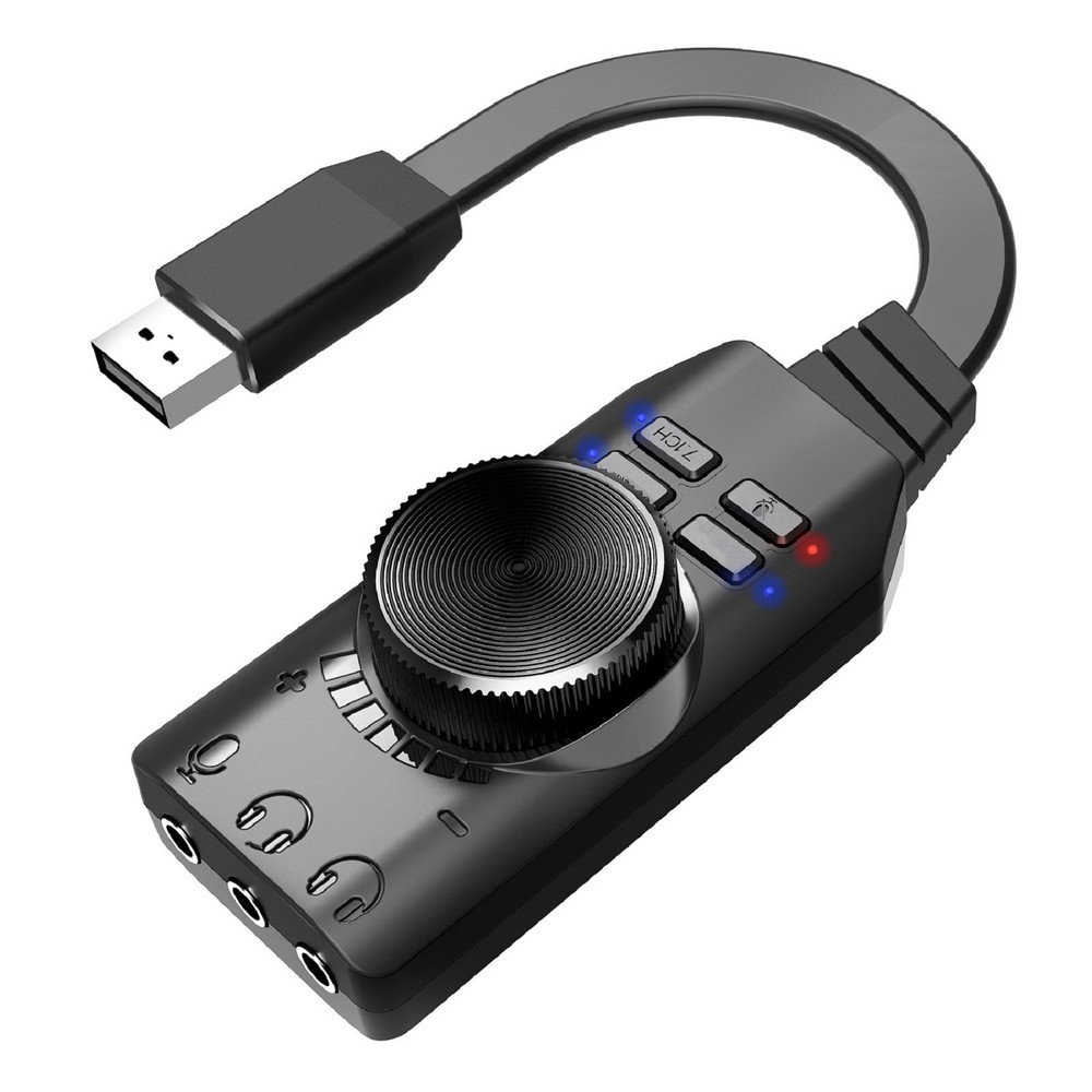 1 Pcs USB Sound Card Audio Player Portable For Earphone Microphone Adapter