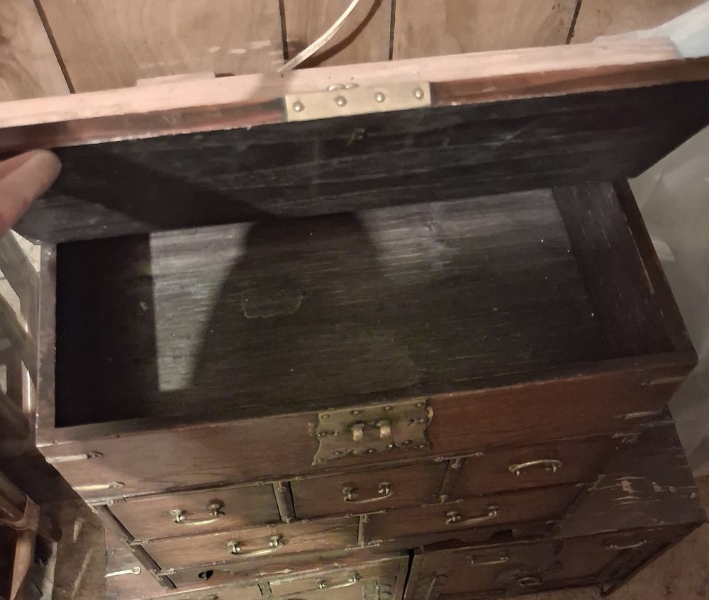 Antique Korean bandaji chest circa 1900 solid wood
