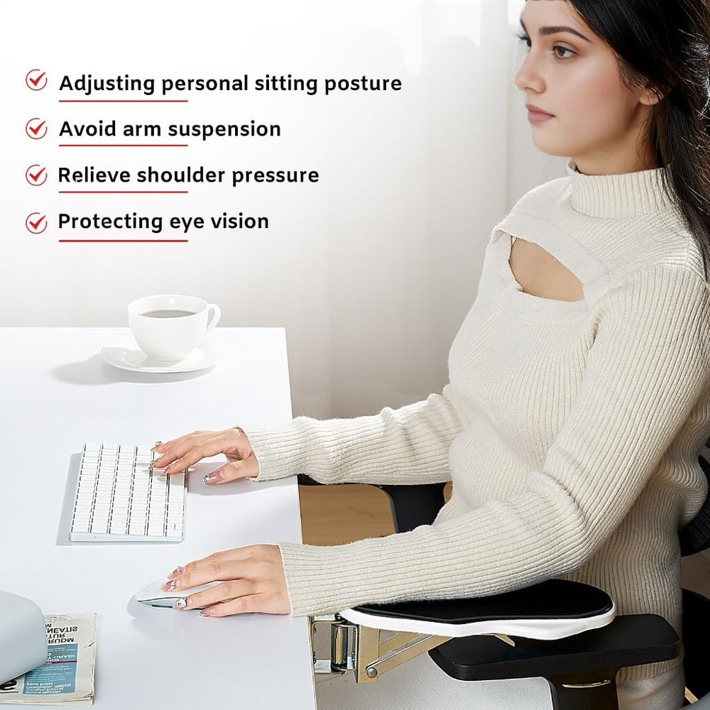 Computer Arm Rest Desk 180 Adjustable Rotating Extender Tray 90 Foldable Elbow